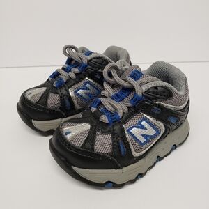 New Balance Kids Boys Sneakers Baby Toddler Shoes Size 3 Black Blue Gray